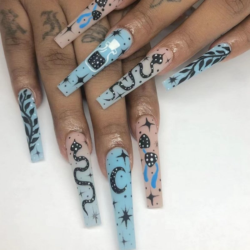 Creative nail art with mystical patterns Acalora