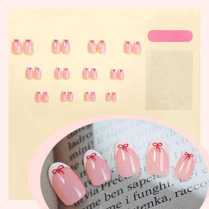Creative Bow-Embellished Press-On Nail Set Acalora
