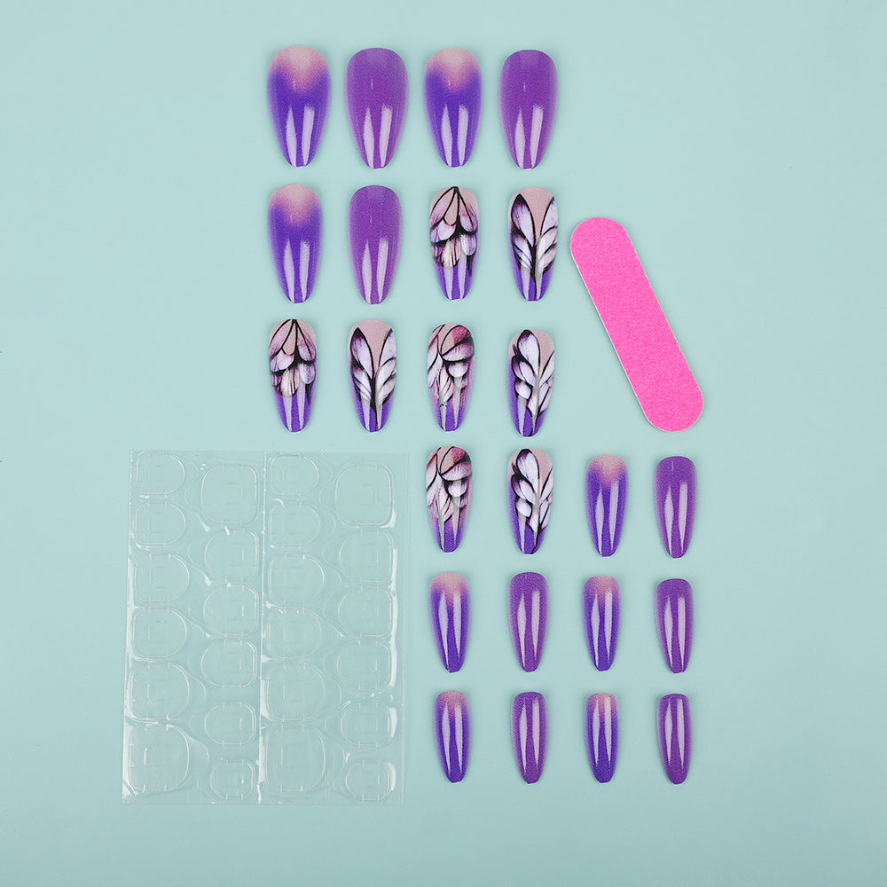 Artificial nails with an elegant floral pattern Acalora