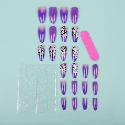 Artificial nails with an elegant floral pattern Acalora
