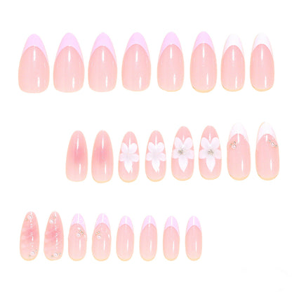 Decorative Floral Acrylic Nail Tips Acalora