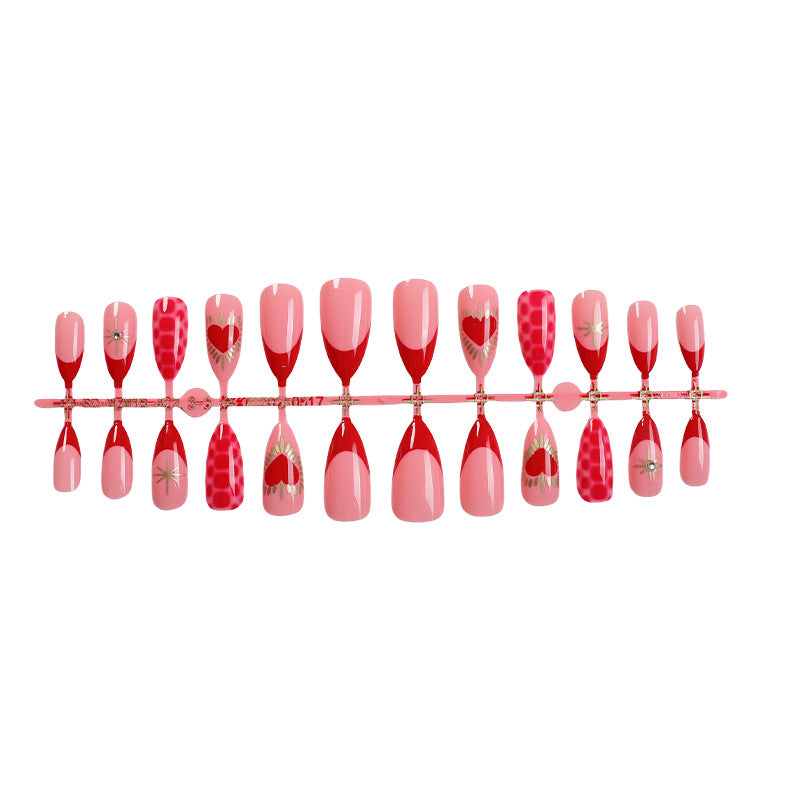 Heart-Themed Decorative Press-On Nails Acalora