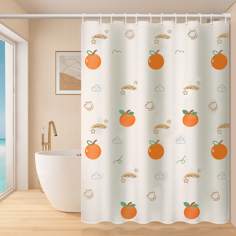 Playful Fruit-Themed Shower Curtain