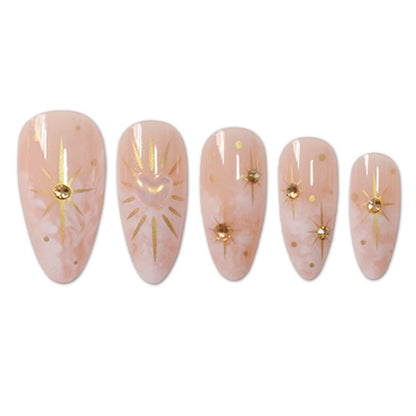 Decorative Star-Accented Press-On Nail Set Acalora