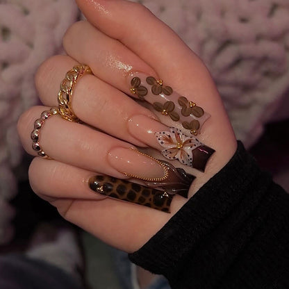 Floral and Gem Embellished Press-On Nails Acalora