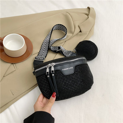 Stylish Rhinestone Embellished Mini Crossbody Bag Acalora