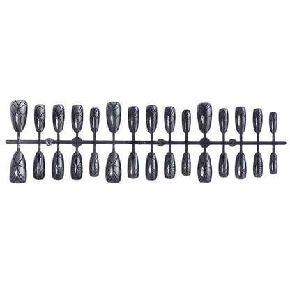 Decorative Press-On Nail Set with Artistic Spider Design Acalora