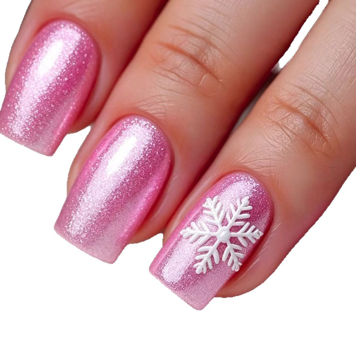 Snowflake Design Acrylic Nail Art Acalora
