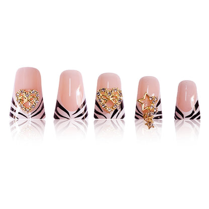 Stylish Rustic French Tip Press-On Nails Acalora