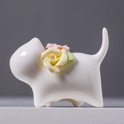 Decorative Ceramic Dog Figurine