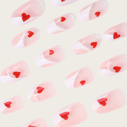 Artificial nails with romantic heart design Acalora