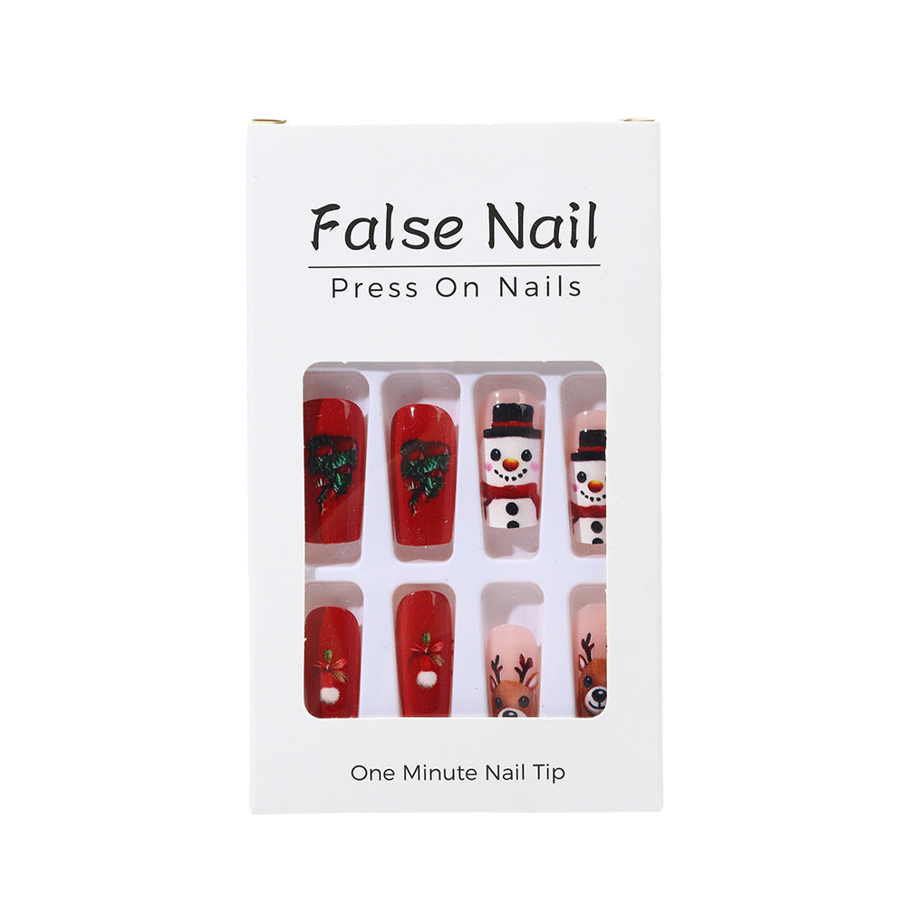 Festive artificial nails in Christmas design Acalora