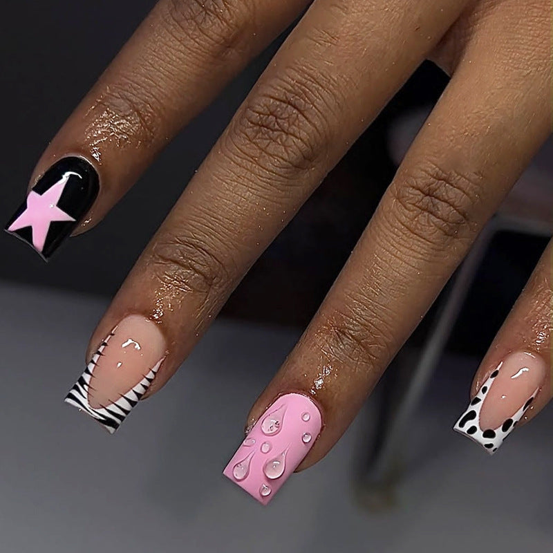 Decorative Press-On Nail Art Set with Trendy Patterns Acalora