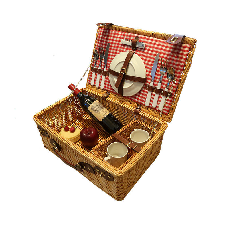 Rustic picnic basket with dish set Acalora