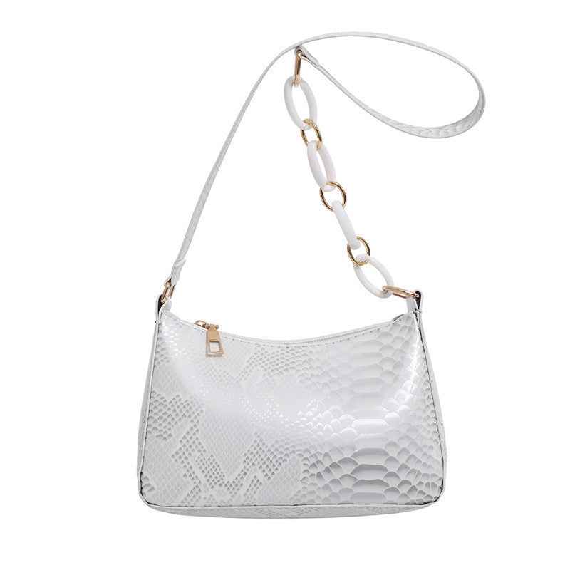 Stylish Textured Snakeskin Effect Handbag Acalora