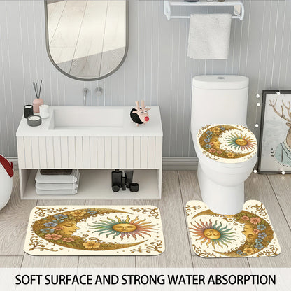 Celestial-Themed Four-Piece Bathroom Décor Set