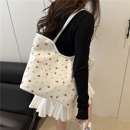 Floral Print Shopping Tote Bag Acalora