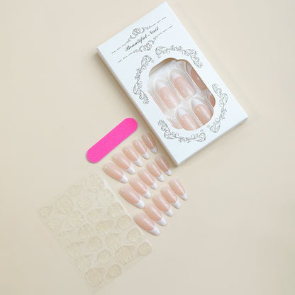 Press-On Nail Set with French Tip Design Acalora