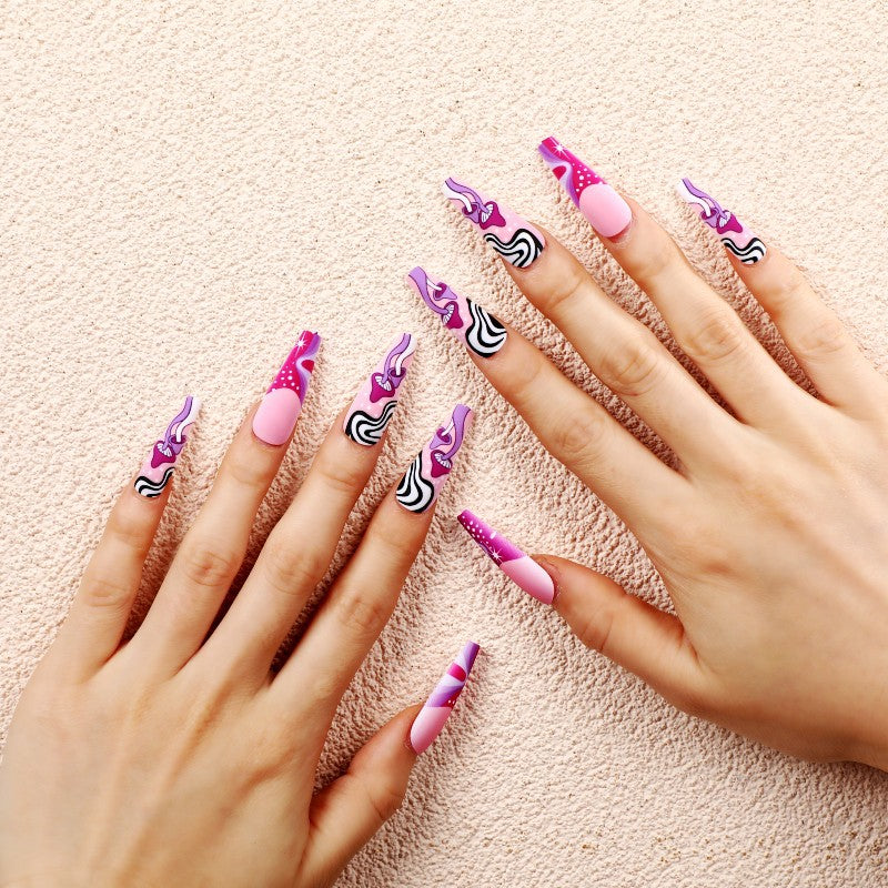 Artificial nails in modern abstract design Acalora