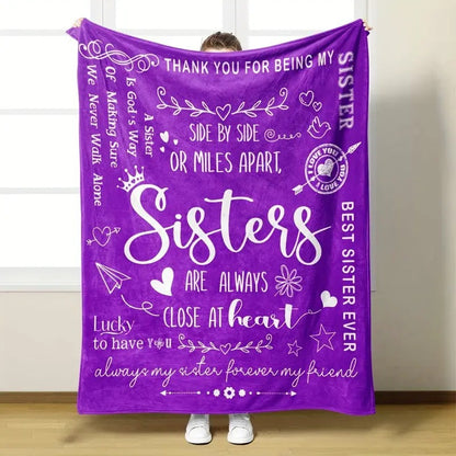 Inspirational Sister-Themed Fleece Blanket