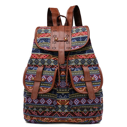 Bohemian Ethnic Print Backpack Acalora