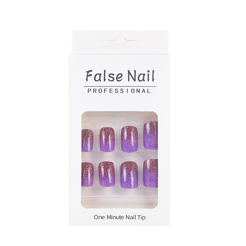 Glittering artificial nails with gradient Acalora
