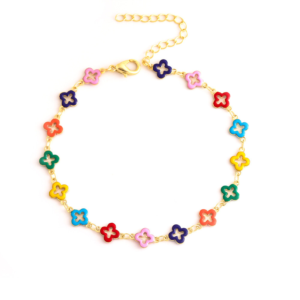 Colorful Star Charm Anklet Acalora 1788164326