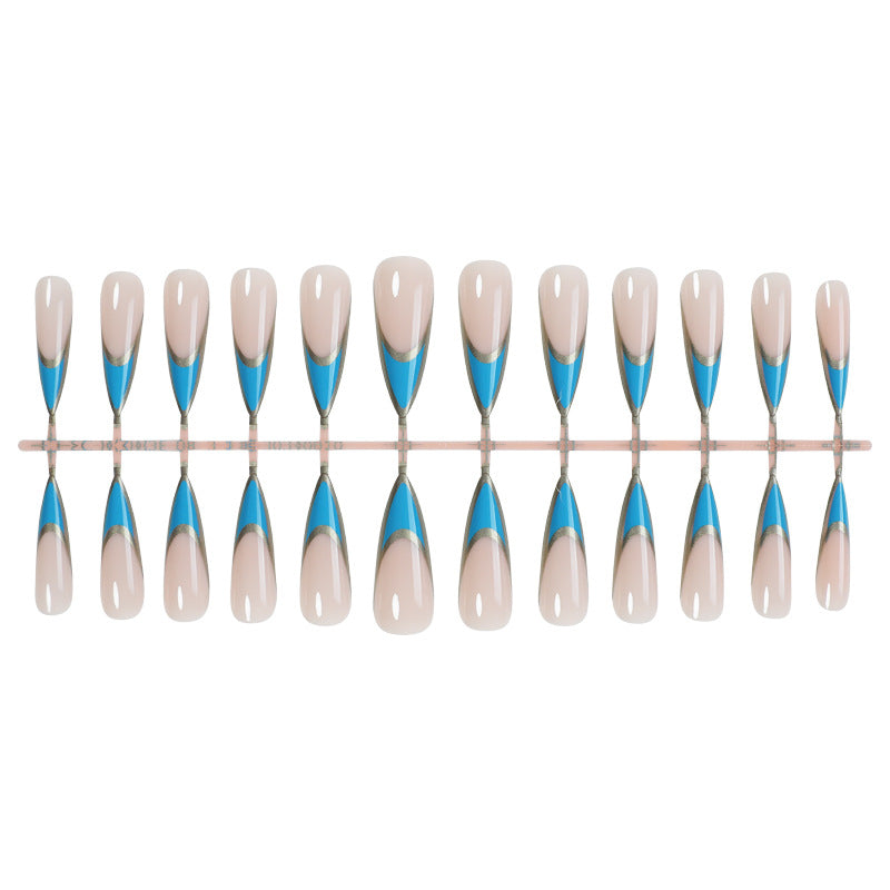 Creative Press-On Nail Set with Elegant Artistic Designs Acalora