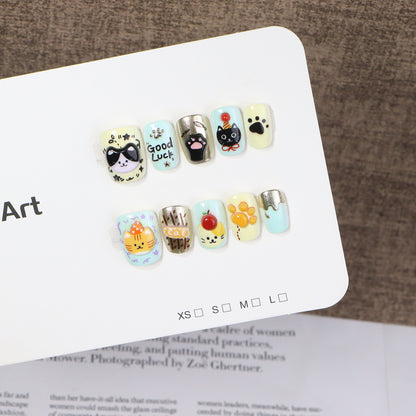 Whimsical Thematic Press-On Nail Art Set Acalora