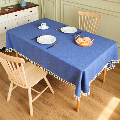 Decorative Tablecloth with Tassel Trim