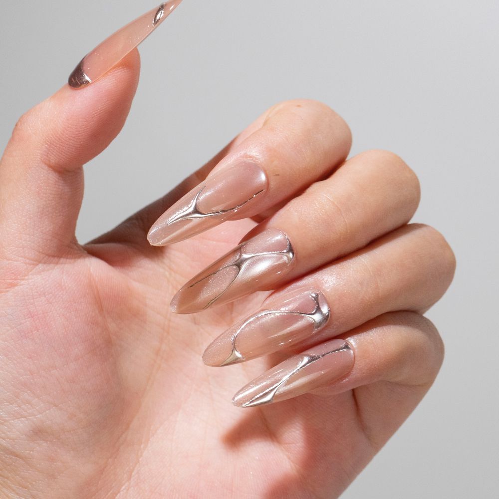 Elegant Abstract Art Press-On Nails Acalora