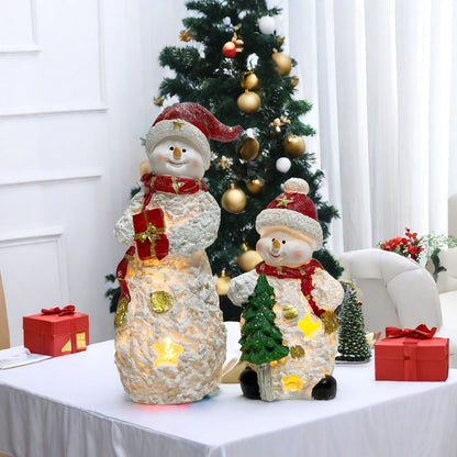 Decorative Snowman Sculpture Acalora