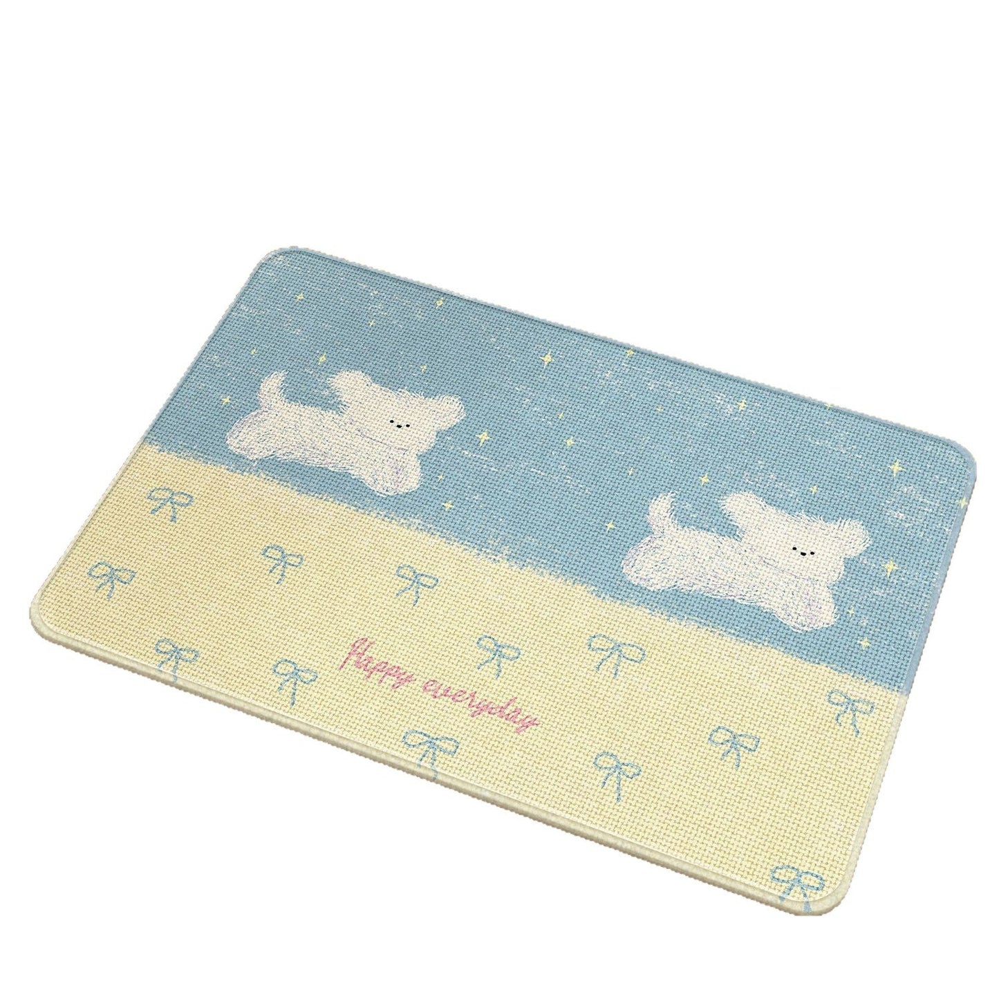 Floral Themed Bathroom Rug