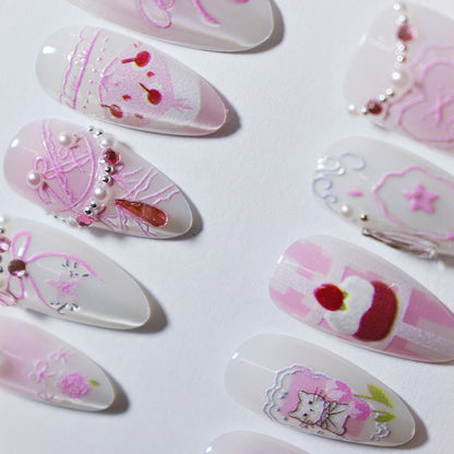 Decorative Press-On Nail Art Set Acalora
