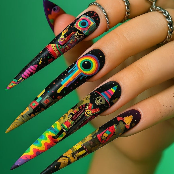 Nail art in creative tropical motif design Acalora