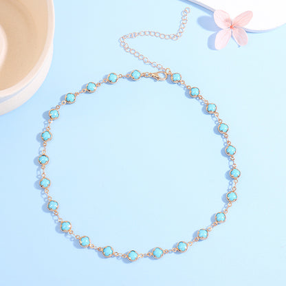Floral Charm Choker Necklace Acalora 1788164322