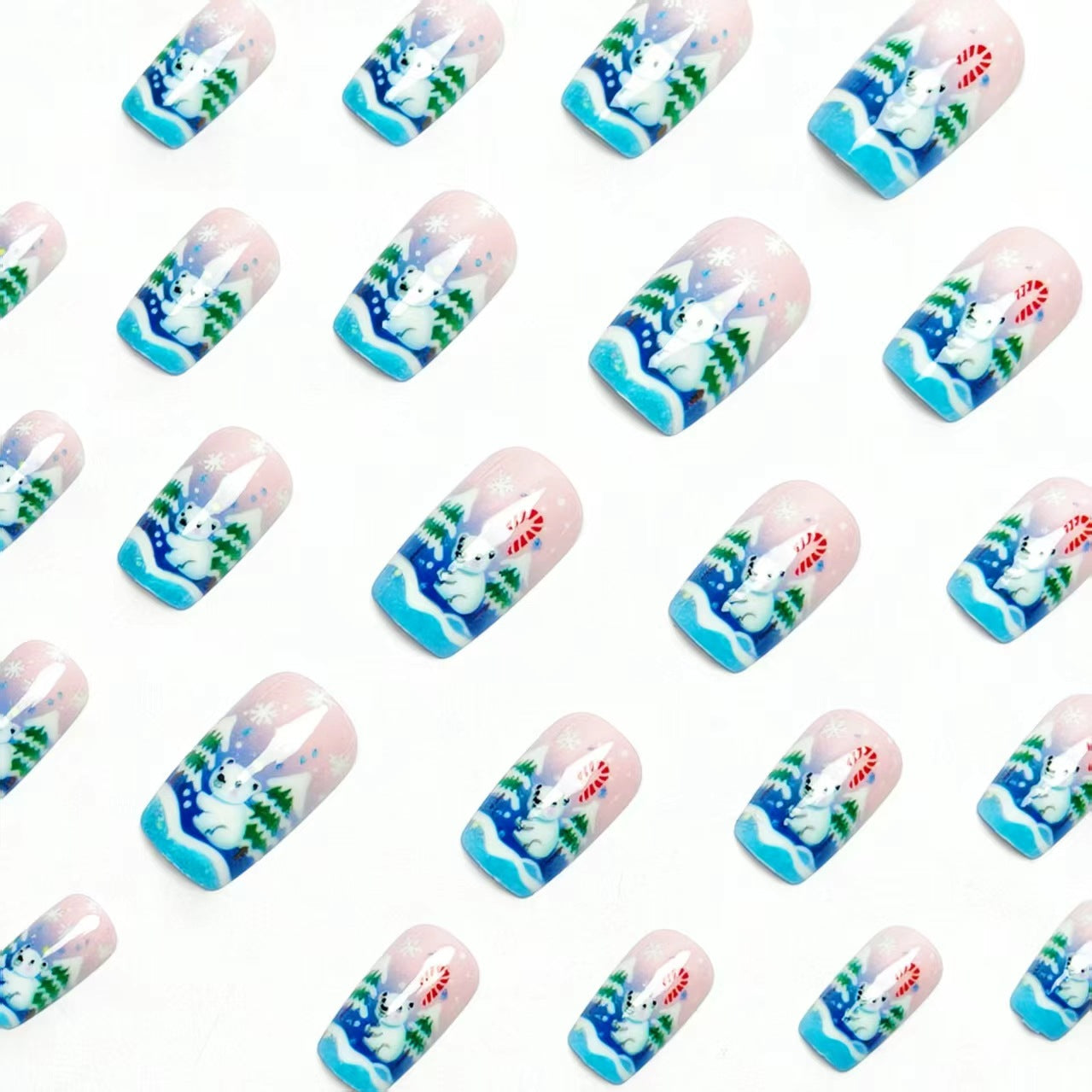 Holiday-Themed 3D Polar Bear Nail Art Acalora