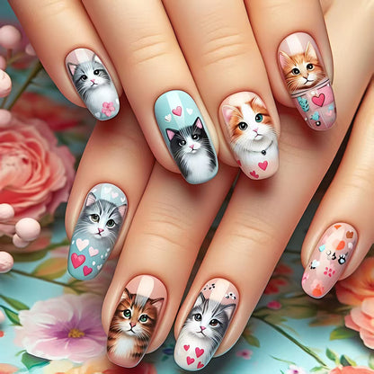 Cat-Themed 3D Nail Art Acalora