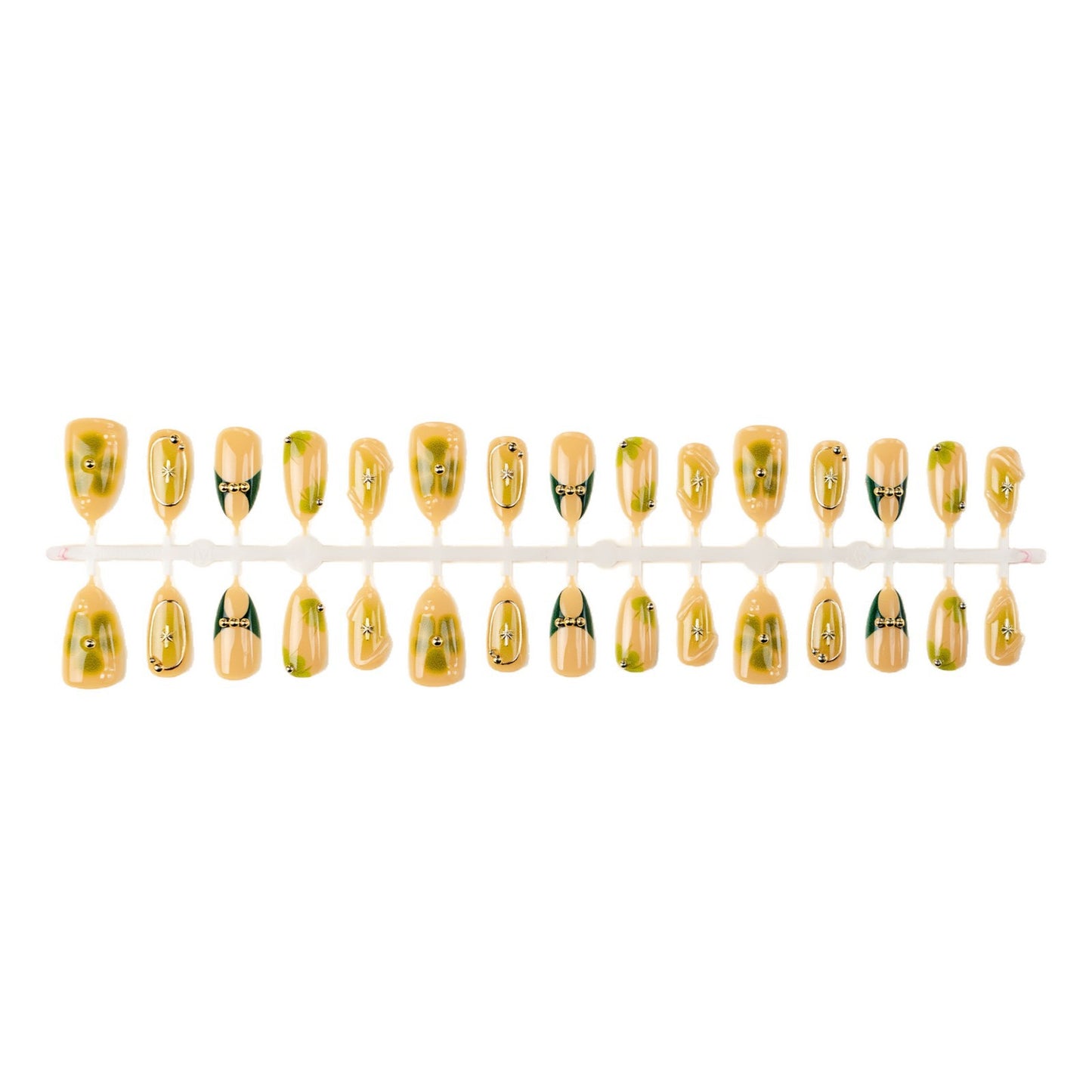 Artificial nail set with filigree floral accents Acalora