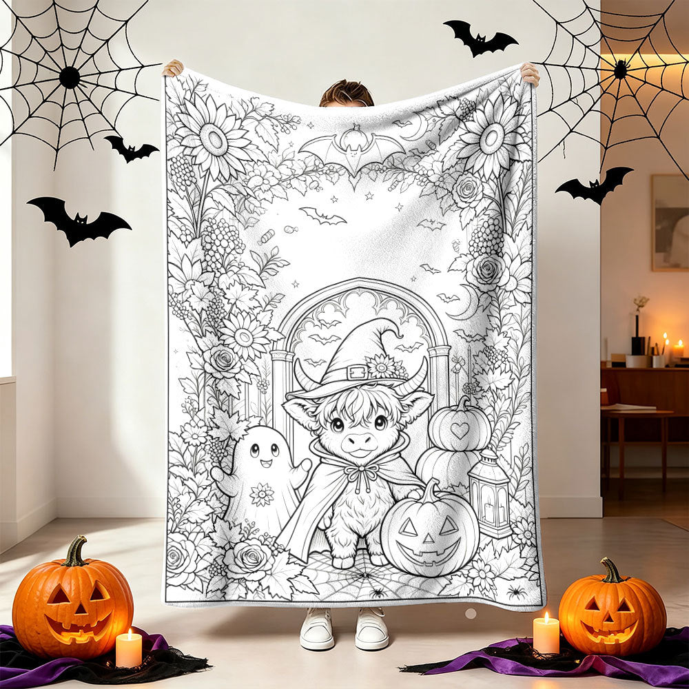 Unisex Cozy Halloween-Themed Throw Blanket
