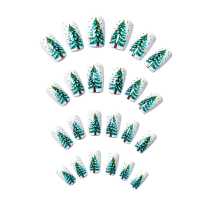 Holiday-Themed Artistic Tree Design Nail Art Acalora