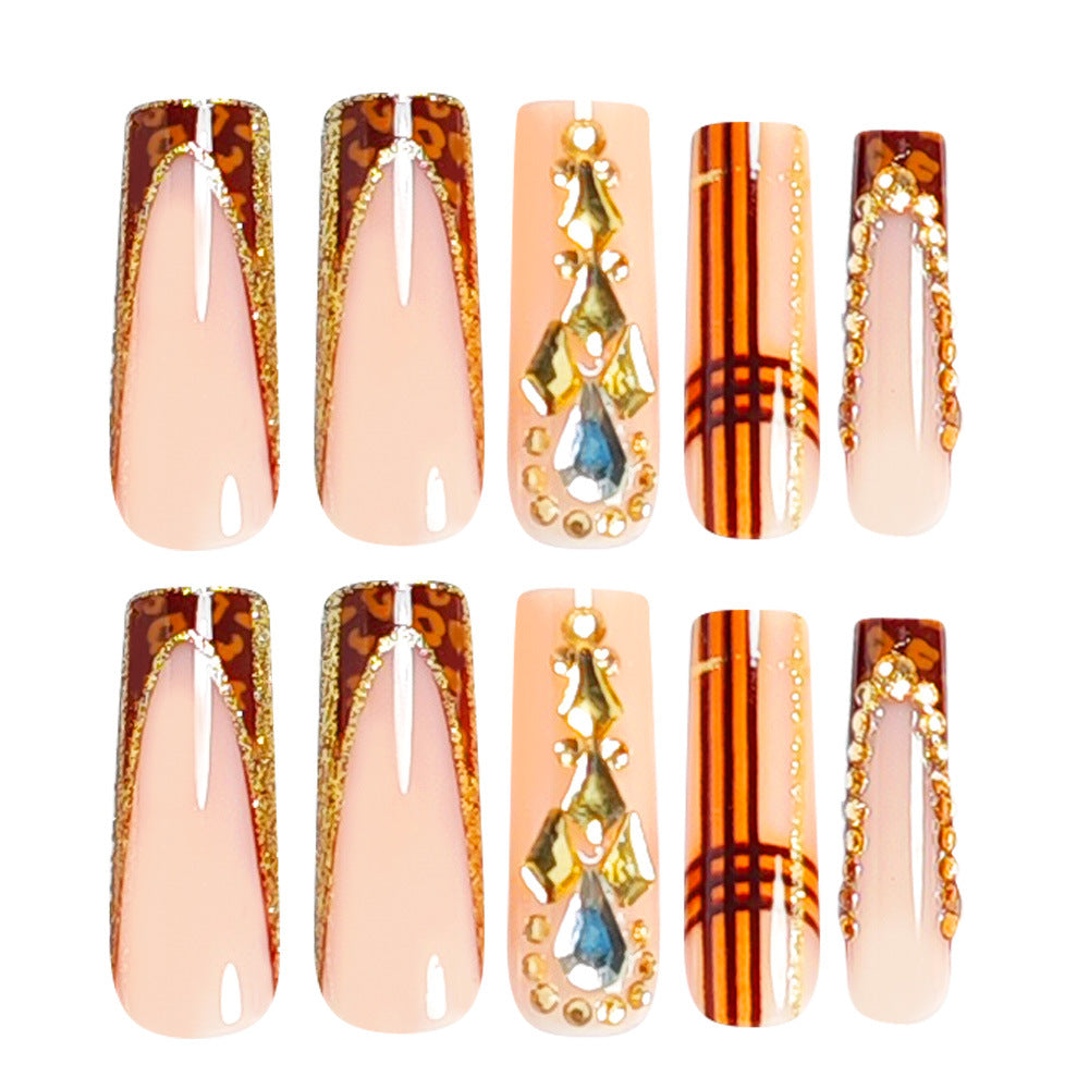 Decorative Stiletto Nail Art Tips with Gems Acalora