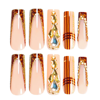 Decorative Stiletto Nail Art Tips with Gems Acalora