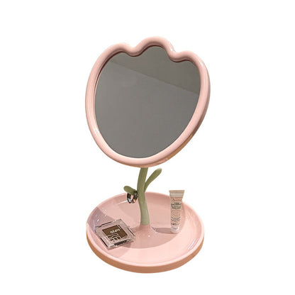 Floral-Themed Tabletop Vanity Mirror