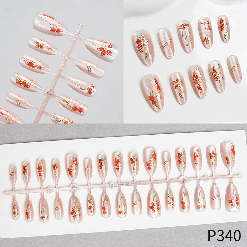 Floral Design Press-On Nail Set Acalora