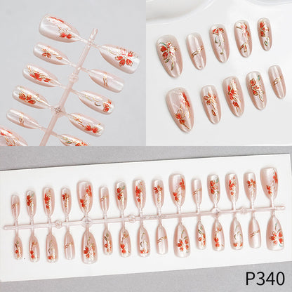 Floral Design Press-On Nail Set Acalora