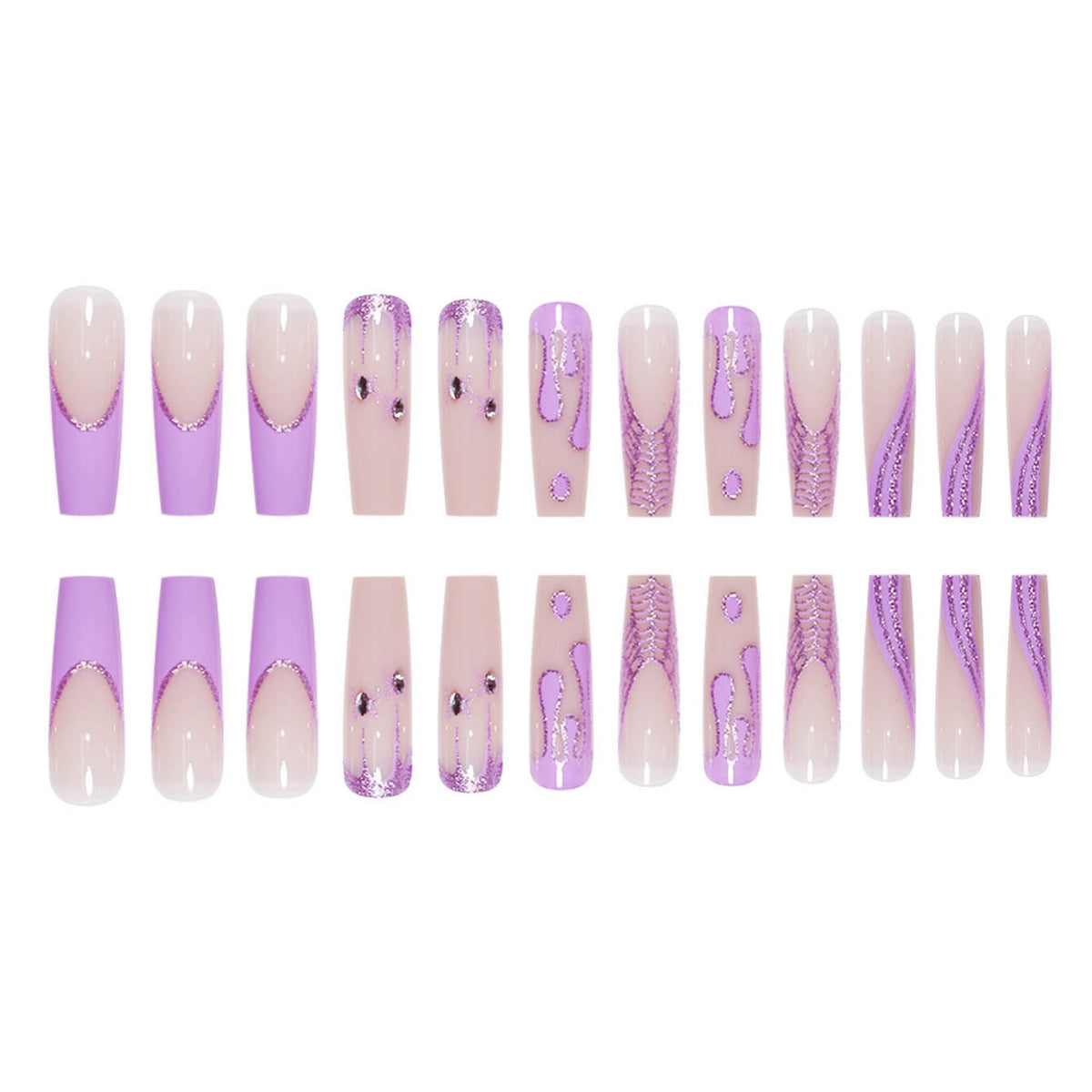 Glamorous Decorative Press-On Nail Extensions Acalora