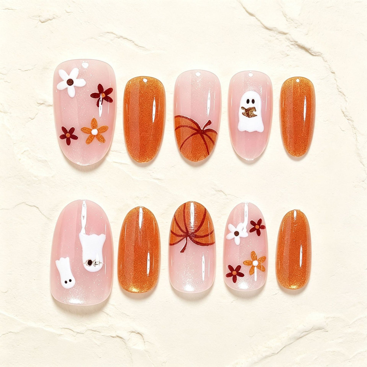 Halloween-Inspired Decorative Press-On Nail Art Set Acalora
