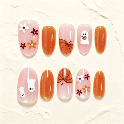 Halloween-Inspired Decorative Press-On Nail Art Set Acalora