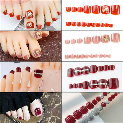 Premium Decorative Press-On Toenail Set Acalora